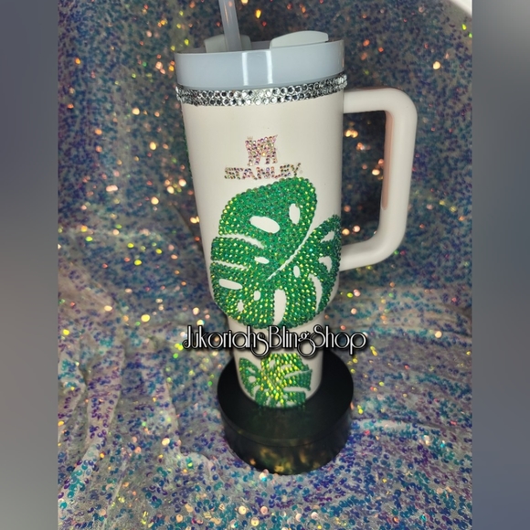 Monstera Bling Stanley Tumbler Cup 40oz - Picture 5 of 5